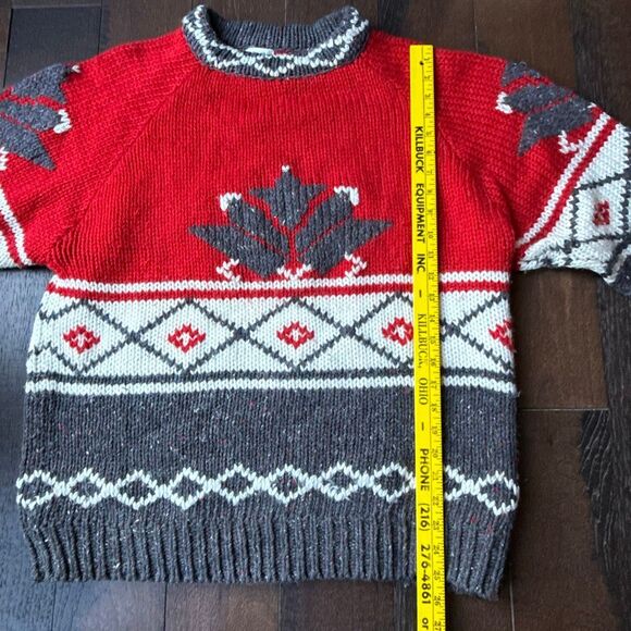 Susann D Nordic sweater womens size large red gray holidays skiing lodge winter - Picture 10 of 10